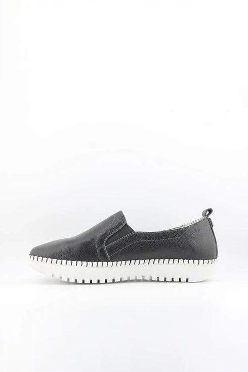Bernie Mev Leather Slip-On Shoe with Textured Sole